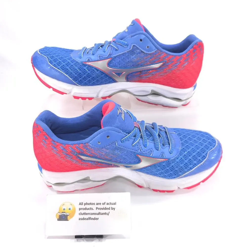 Mizuno Wave Rider 19 Athletic Shoe Womens Size 7.5 J1GD160301 Blue Red